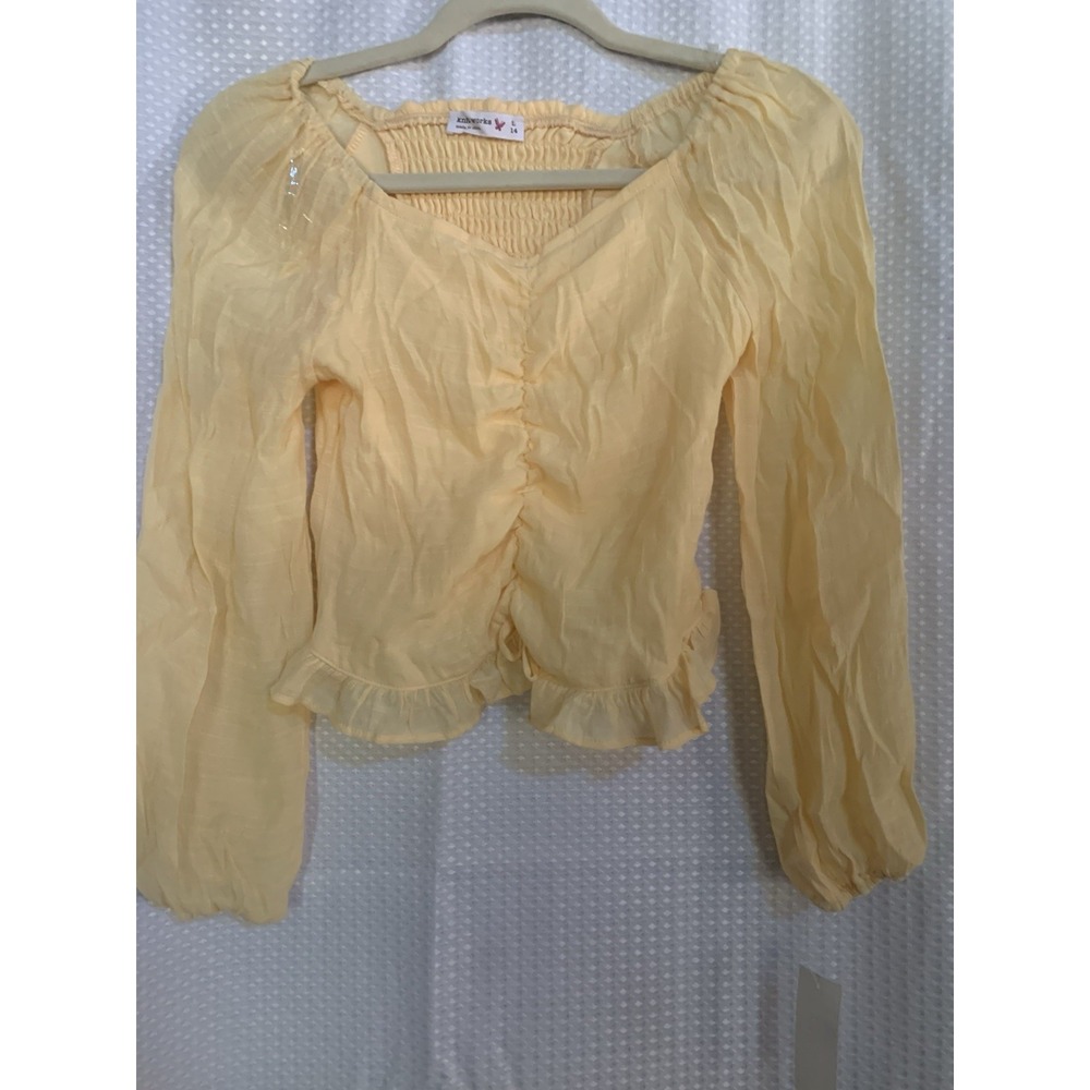 Knitworks Girls Large‎ 14 Long Sleeve Yellow Blouse